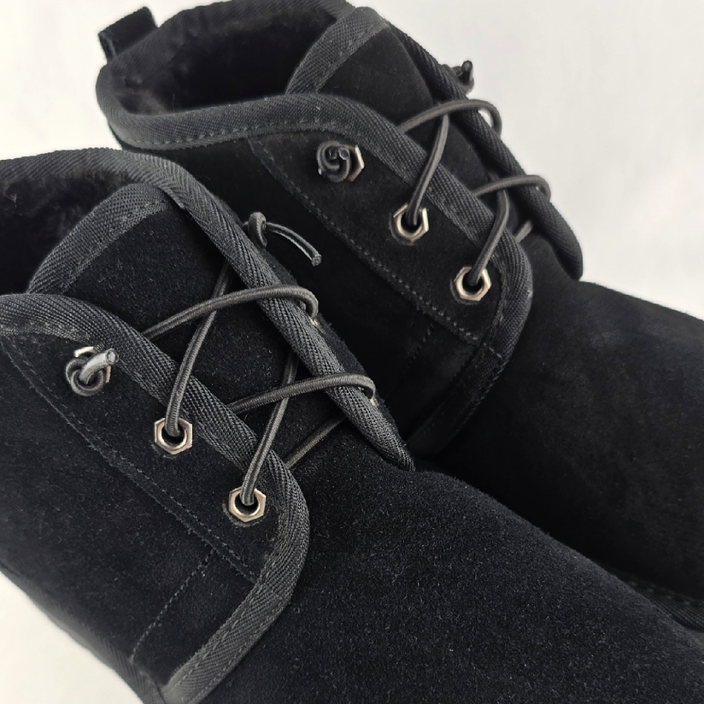NWT Cushionaire Women's Harper Black Waterproof Suede Lace-Up Boots 9 - Picture 9 of 16